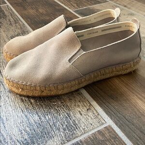 Light gray Suede Espadrille Slip-On Shoes